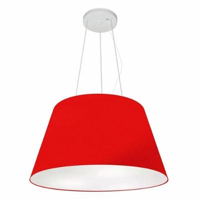 Lustre Pendente Cone Md-4141 Cúpula Em Tecido 30/50x35cm Vermelho - Bivolt