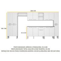 Cozinha Compacta Multimóveis Xangai Blues Fg3155 Com Armário E Balcão Branca