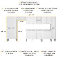 Cozinha Compacta Multimóveis Xangai Blues Fg3155 Com Armário E Balcão Branca - 6