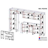 Cozinha Compacta Multimóveis Xangai Blues Fg3155 Com Armário E Balcão Branca - 10