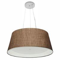 Lustre Pendente Cone Vivare Md-4015 Cúpula Em Tecido 25x60x50cm - Bivolt Café-branco 127/220v - 1