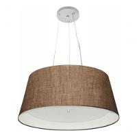Lustre Pendente Cone Vivare Md-4015 Cúpula Em Tecido 25x60x50cm - Bivolt Café-branco 127/220v - 3