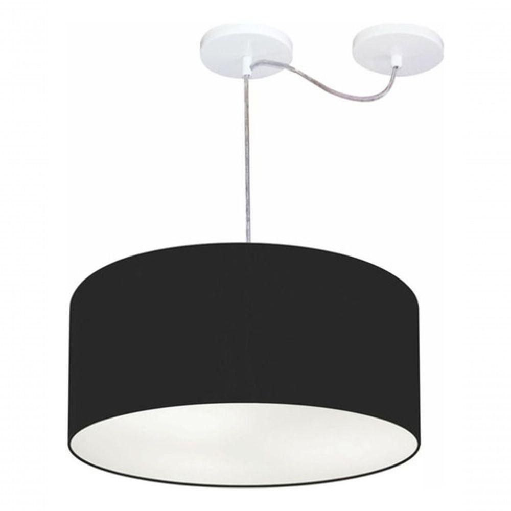 Lustre Pendente Cilíndrico Com Desvio De Centro Md-4147 Cúpula 50x25cm Preto - Bivolt - 3