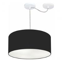 Lustre Pendente Cilíndrico Com Desvio De Centro Md-4147 Cúpula 50x25cm Preto - Bivolt - 3