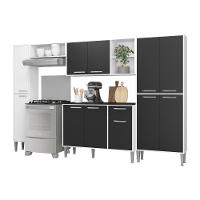 Cozinha Compacta Multimóveis Xangai Classic Com Armário E Balcão Branca/preta - 2