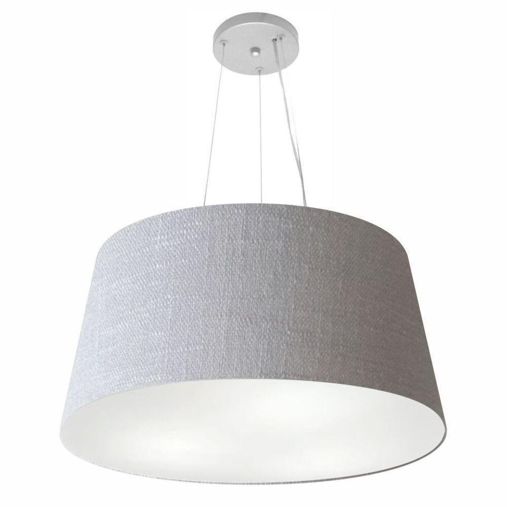 Lustre Pendente Cone Vivare Md-4063 Cúpula Em Tecido 30/60x50cm - Bivolt Rustico-cinza 127/220v - 1