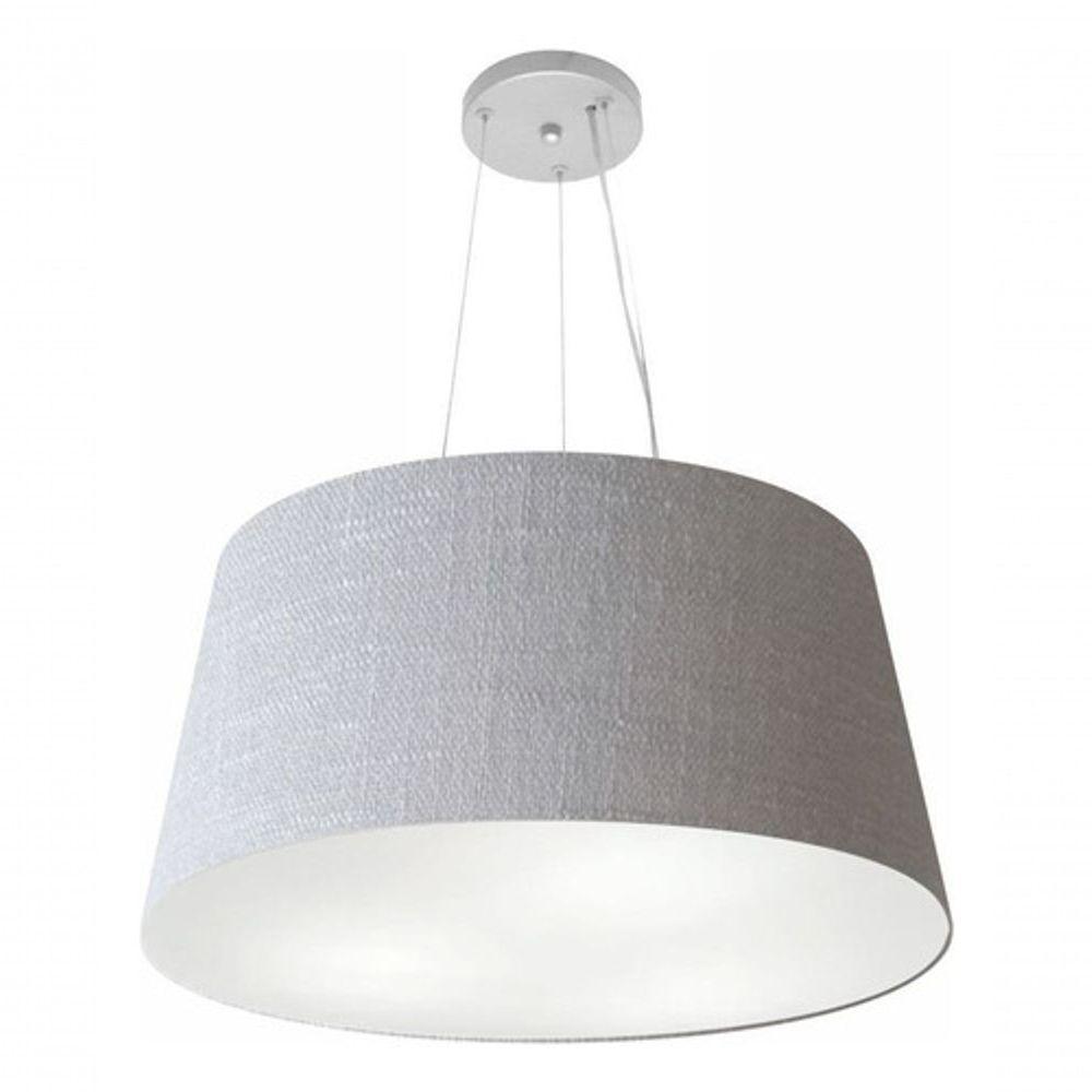 Lustre Pendente Cone Vivare Md-4063 Cúpula Em Tecido 30/60x50cm - Bivolt Rustico-cinza 127/220v - 3