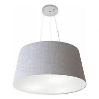 Lustre Pendente Cone Vivare Md-4063 Cúpula Em Tecido 30/60x50cm - Bivolt Rustico-cinza 127/220v - 3