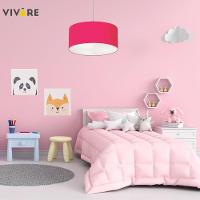 Lustre Pendente Cilíndrico Md-4099 Cúpula Em Tecido 40x25cm Rosa Pink - Bivolt - 3