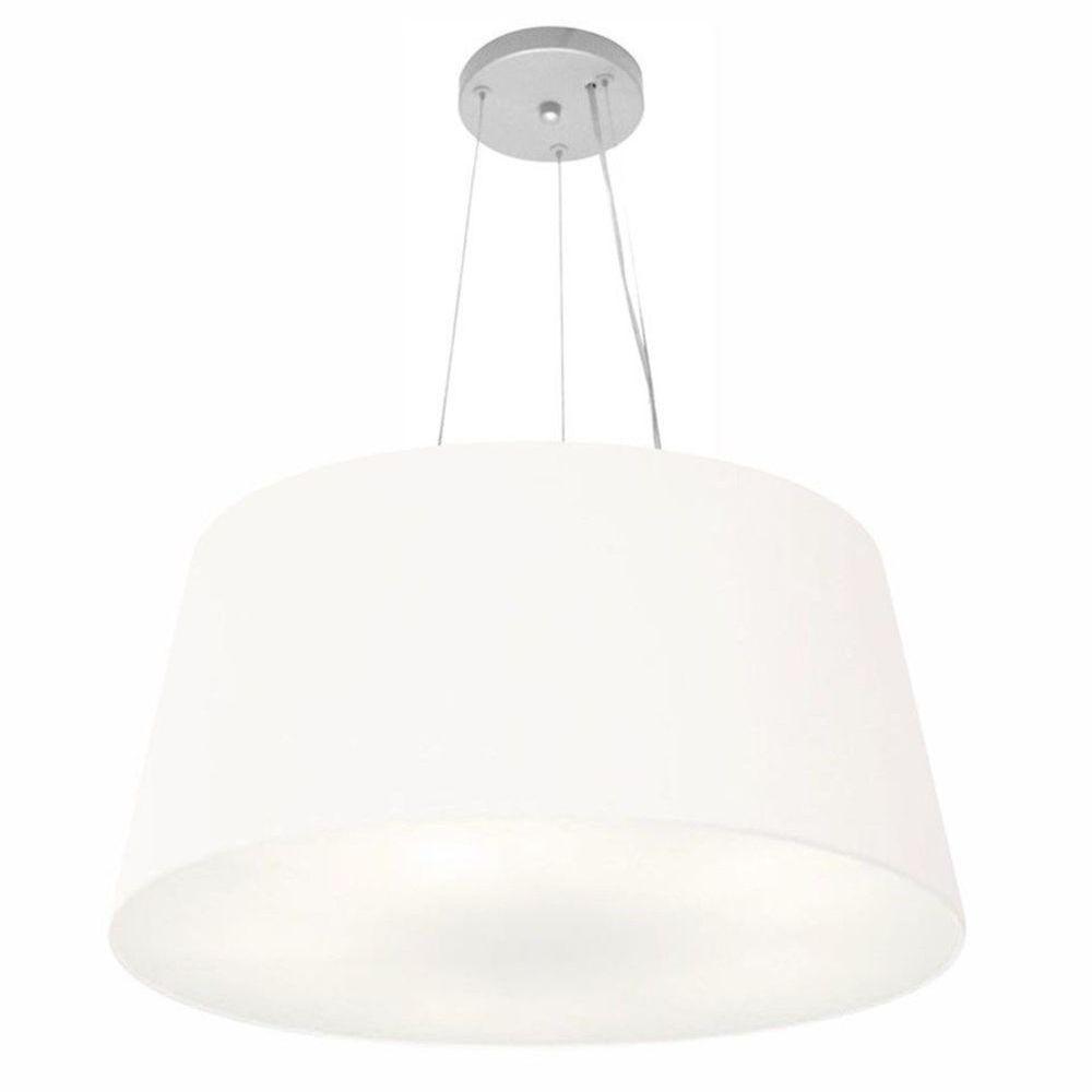 Lustre Pendente Cone Vivare Md-4063 Cúpula Em Tecido 30/60x50cm - Bivolt Branco 127/220v - 1