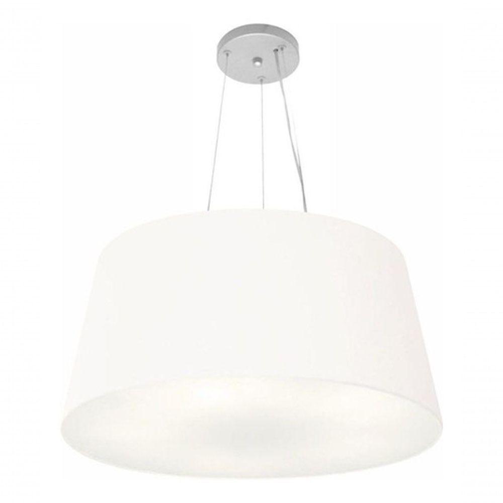 Lustre Pendente Cone Vivare Md-4063 Cúpula Em Tecido 30/60x50cm - Bivolt Branco 127/220v - 3