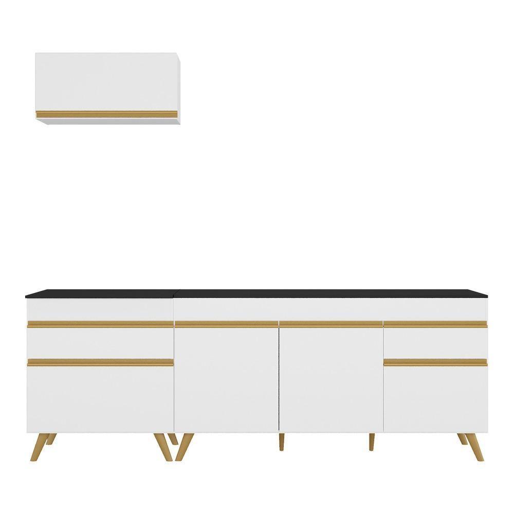 Cozinha Compacta Veneza Gw Mp2074 Com Armário E Balcão Branca - 4