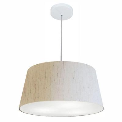 Lustre Pendente Cone Vivare Md-4050 Cúpula Em Tecido 21/50x40cm - Bivolt Linho Bege 127/220v