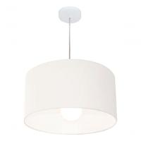 Lustre Pendente Cilíndrico Vivare Md-4205 Cúpula Em Tecido 45x30cm - Bivolt Branco 127/220v - 3