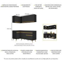 Cozinha Compacta De Canto Veneza Gb Mp2057 Com Armário E Balcão Preta - 2