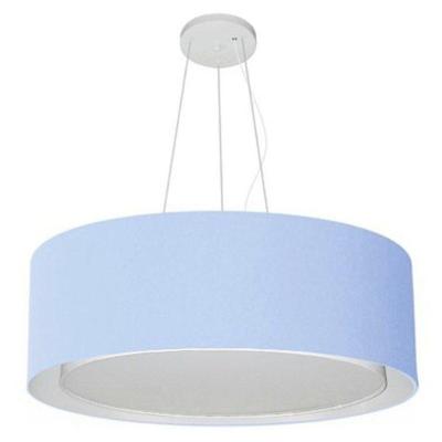 Lustre Pendente Cilíndrico Duplo Vivare Md-4126 Cúpula Em Tecido 80x30cm - Bivolt Azul-bebê 127/220v