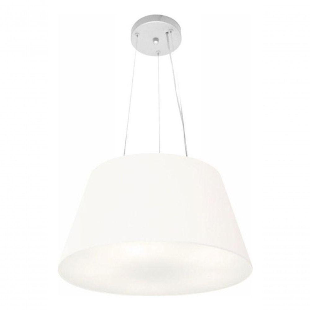 Lustre Pendente Cone Md-4001 Cúpula Em Tecido 21/40x30cm Branco - Bivolt - 3