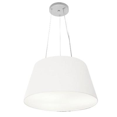 Lustre Pendente Cone Md-4001 Cúpula Em Tecido 21/40x30cm Branco - Bivolt