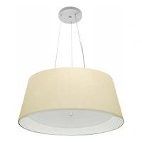 Lustre Pendente Cone Vivare Md-4015 Cúpula Em Tecido 25x60x50cm - Bivolt Algodão-crú-branco 127/220v - 3