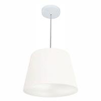 Lustre Pendente Cone Md-4155 Cúpula Em Tecido 30/40x30cm Branco - Bivolt - 1