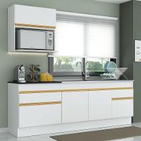 Cozinha Compacta Com Rodapé Com Armário E Balcão Branca - 1