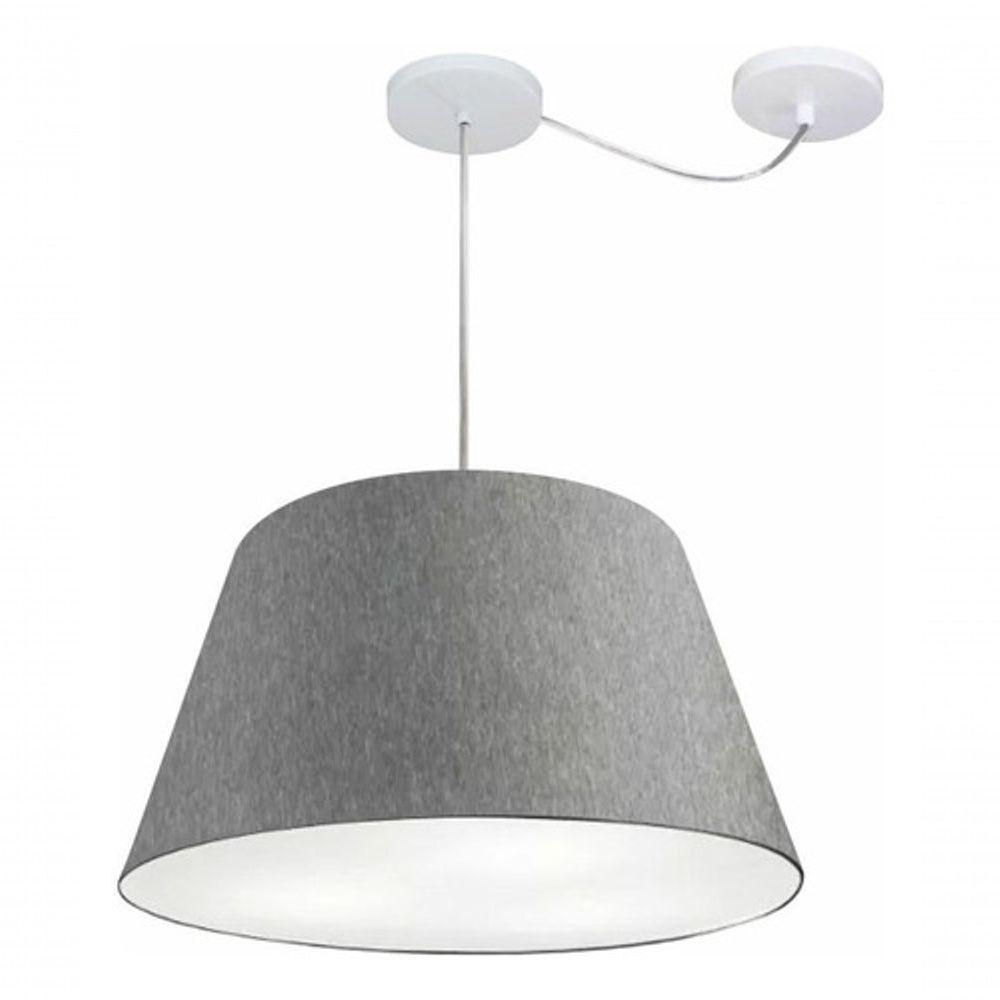 Lustre Pendente Cone Com Desvio Md-4283 Cúpula 30/35x50cm Rustico Cinza - Bivolt - 3
