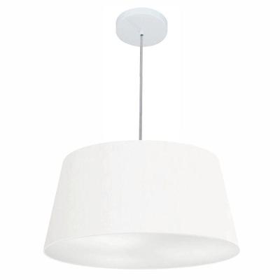 Lustre Pendente Cone Vivare Md-4050 Cúpula Em Tecido 21/50x40cm - Bivolt Branco 127/220v