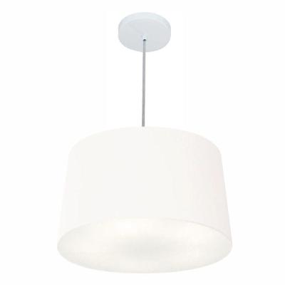Lustre Pendente Cone Md-4247 Cúpula Em Tecido 30/45x40cm Branco - Bivolt