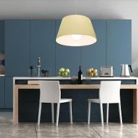 Lustre Pendente Cone Vivare Md-4039 Cúpula Em Tecido 21/40x30cm - Bivolt Algodão-crú 127/220v - 3