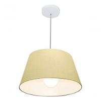 Lustre Pendente Cone Vivare Md-4039 Cúpula Em Tecido 21/40x30cm - Bivolt Algodão-crú 127/220v