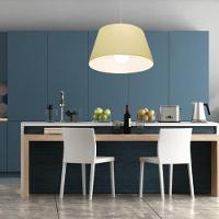 Lustre Pendente Cone Vivare Md-4039 Cúpula Em Tecido 21/40x30cm - Bivolt Algodão-crú 127/220v - 6