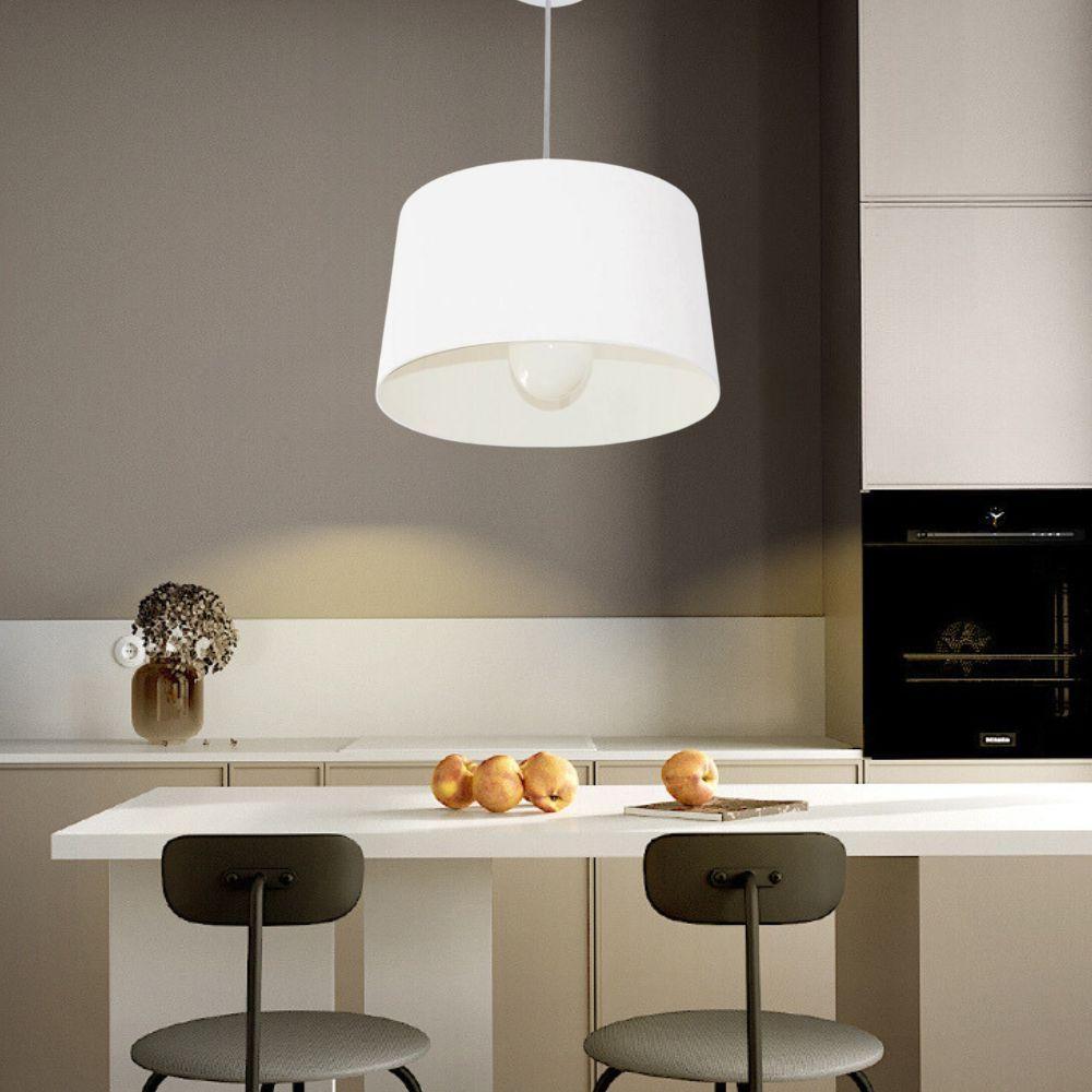 Lustre Pendente Cone Md-4241 Cúpula Em Tecido 30/45x40cm Branco - Bivolt - 3