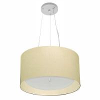 Lustre Pendente Cilíndrico Vivare Md-4319 Cúpula Em Tecido 40x25cm - Bivolt Algodão-crú 127/220v - 3