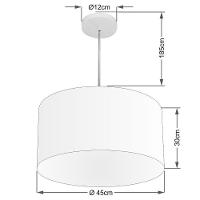 Lustre Pendente Cilíndrico Vivare Md-4205 Cúpula Em Tecido 45x30cm - Bivolt Palha 127/220v - 2
