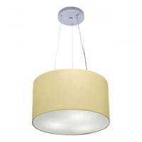 Lustre Pendente Cilíndrico Md-4009 Cúpula Em Tecido 40x21cm Algodão Crú - Bivolt - 3