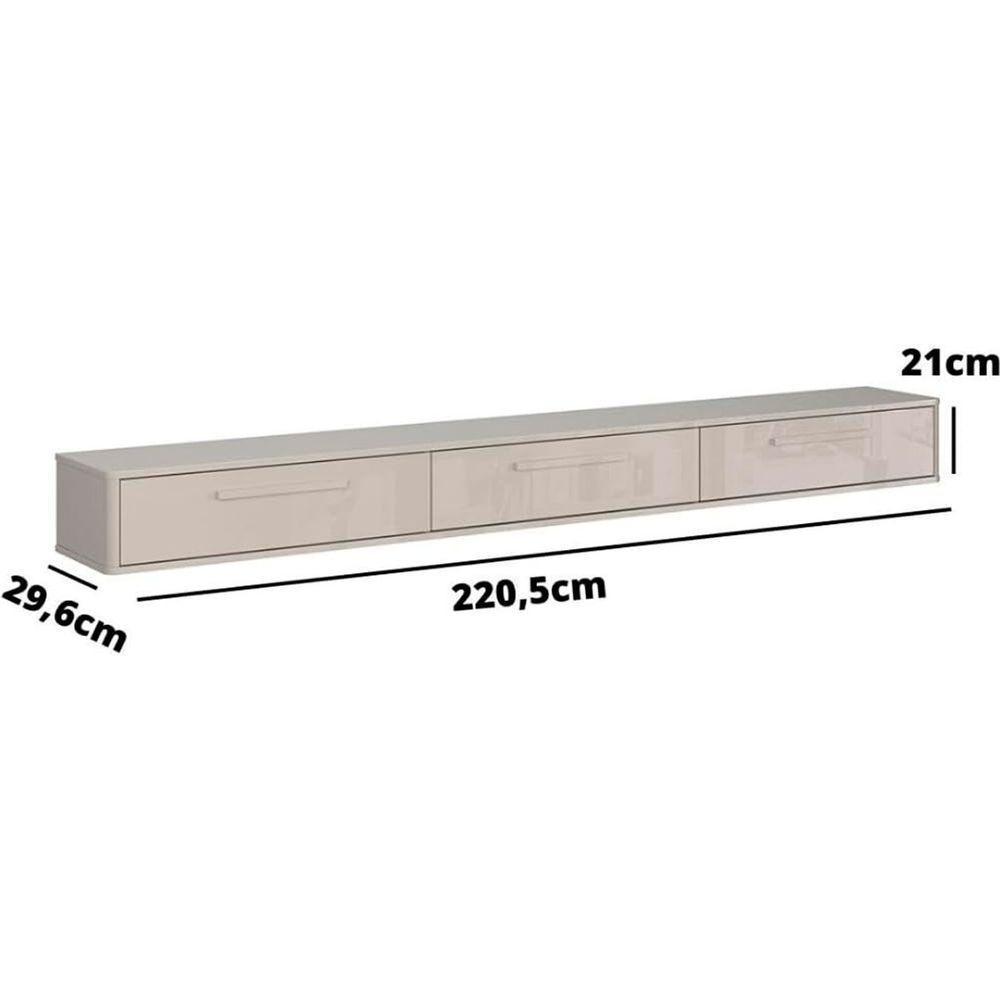 Rack Bancada Suspensa Para Tv De Até 75 3 Portas Bela 2.2 Off White - 2