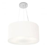 Lustre Pendente Cilíndrico Vivare Md-4185 Cúpula Em Tecido 45x21cm - Bivolt Branco 127/220v - 3