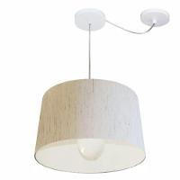 Lustre Pendente Cone Com Desvio Md-4275 Cúpula 30/45x40cm Linho Bege - Bivolt - 1