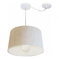 Lustre Pendente Cone Com Desvio Md-4275 Cúpula 30/45x40cm Linho Bege - Bivolt - 3