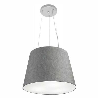Lustre Pendente Cone Md-4152 Cúpula Em Tecido 30/40x30cm Rustico Cinza - Bivolt