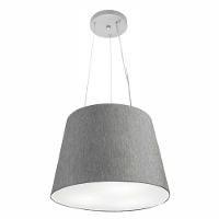 Lustre Pendente Cone Md-4152 Cúpula Em Tecido 30/40x30cm Rustico Cinza - Bivolt - 1