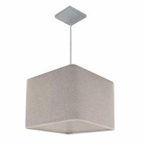 Lustre Pendente Quadrado Vivare Md-4059 Cúpula Em Tecido 21/35x35cm - Bivolt Rustico-cinza 127/220v - 1