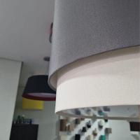 Lustre Pendente Cilíndrico Vivare Md-4383 Cúpula Em Tecido 45x25cm - Bivolt Canopla-preta 127/220v - 8