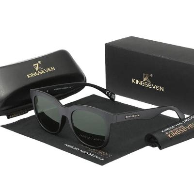 Óculos De Sol Masculino Redondo Quadro Completo Kingseven 788 Verde