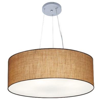 Lustre Pendente Cilíndrico Md-4070 Cúpula Em Tecido 80x30cm Palha - Bivolt