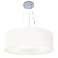 Lustre Pendente Cilíndrico Md-4070 Cúpula Em Tecido 80x30cm Branco - Bivolt - 1