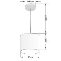 Lustre Pendente Cilíndrico Md-4046 Cúpula Em Tecido 18x18cm Café - Bivolt - 2