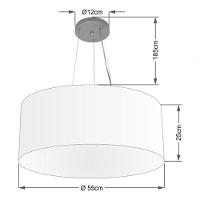 Lustre Pendente Cilíndrico Vivare Md-4191 Cúpula Em Tecido 55x25cm - Bivolt Café 127/220v - 4
