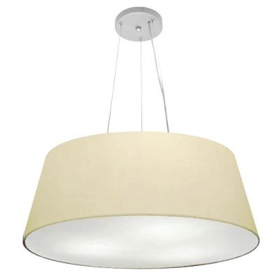 Lustre Pendente Cone Vivare Md-4072 Cúpula Em Tecido 30/80x65cm - Bivolt Algodão-crú 127/220v