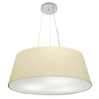Lustre Pendente Cone Vivare Md-4072 Cúpula Em Tecido 30/80x65cm - Bivolt Algodão-crú 127/220v - 1